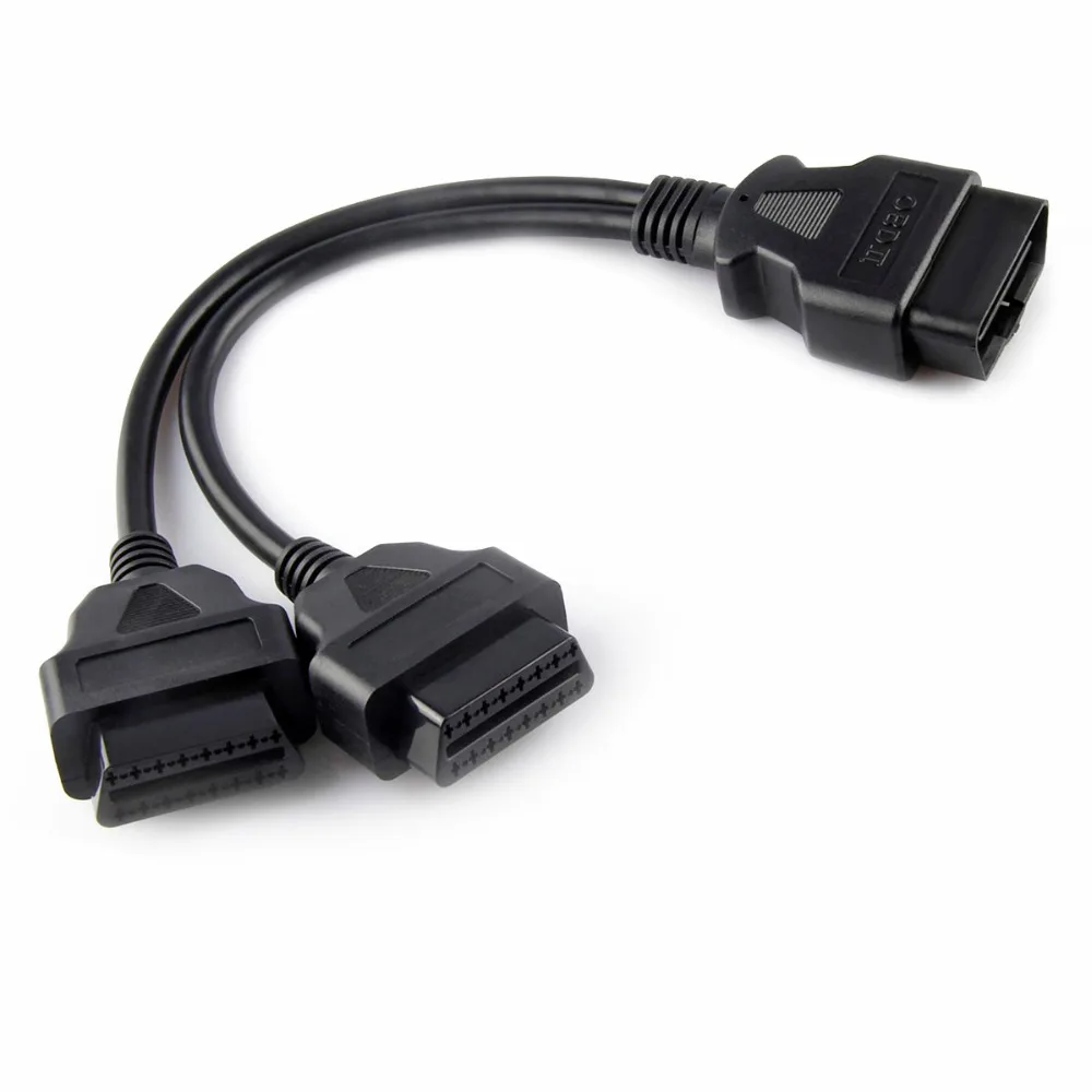 Высокое качество 16 Pin 30 см 1-2 OBD2 кабель 1 Мужской до 2 Женский OBD ODB2 диагностический