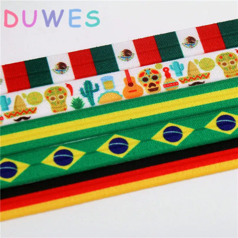 

DUWES 5/8 ''Бразильский бесплатная доставка Мексиканский Флаг gemany Кокосовая Складная эластичная повязка на голову для украшения своими руками ...