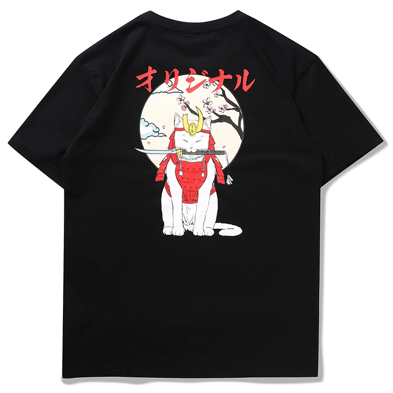 HISTREX 100% хлопок Harajuku мультфильм кошка Воин мужская футболка мужские Забавные топы