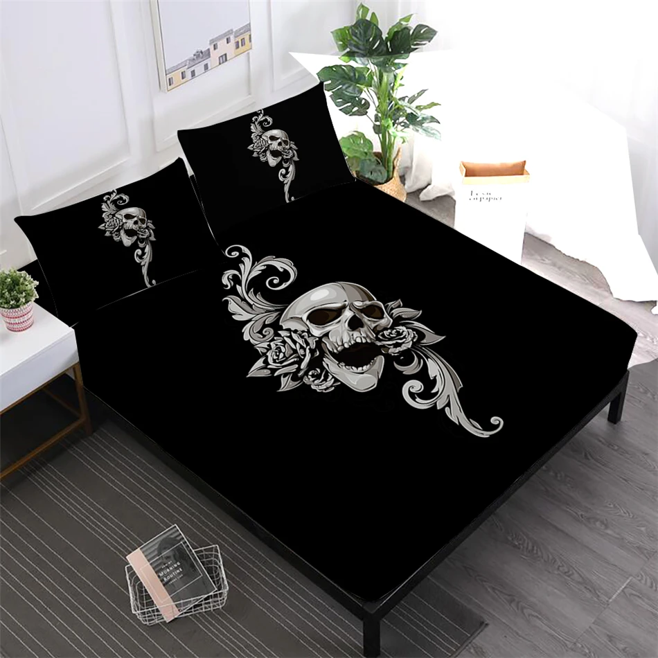 Простыня с изображением сахарного черепа простыня цветочным принтом для