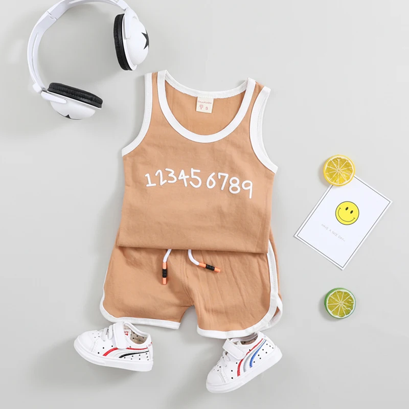Жилет для маленьких мальчиков футболка летняя одежда с надписью хлопковые