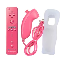 wireless games remote controller pink 2 in 1 built in motion plus for wii nunchuck for nintendo wii controle silicone soft case
