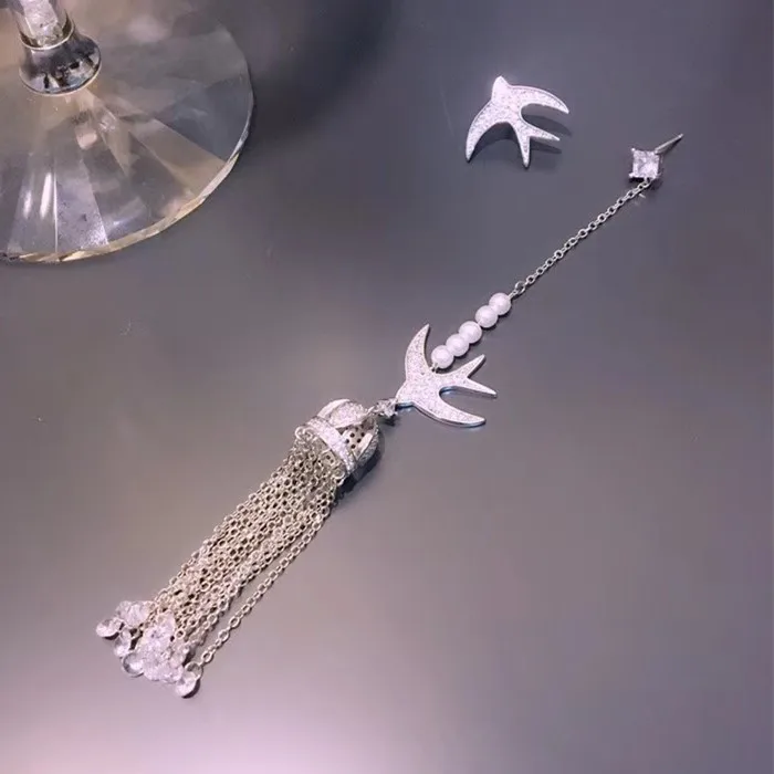 Модные дизайнерские Медь Jewelry 3A кубического циркония вечерние серьги|designer