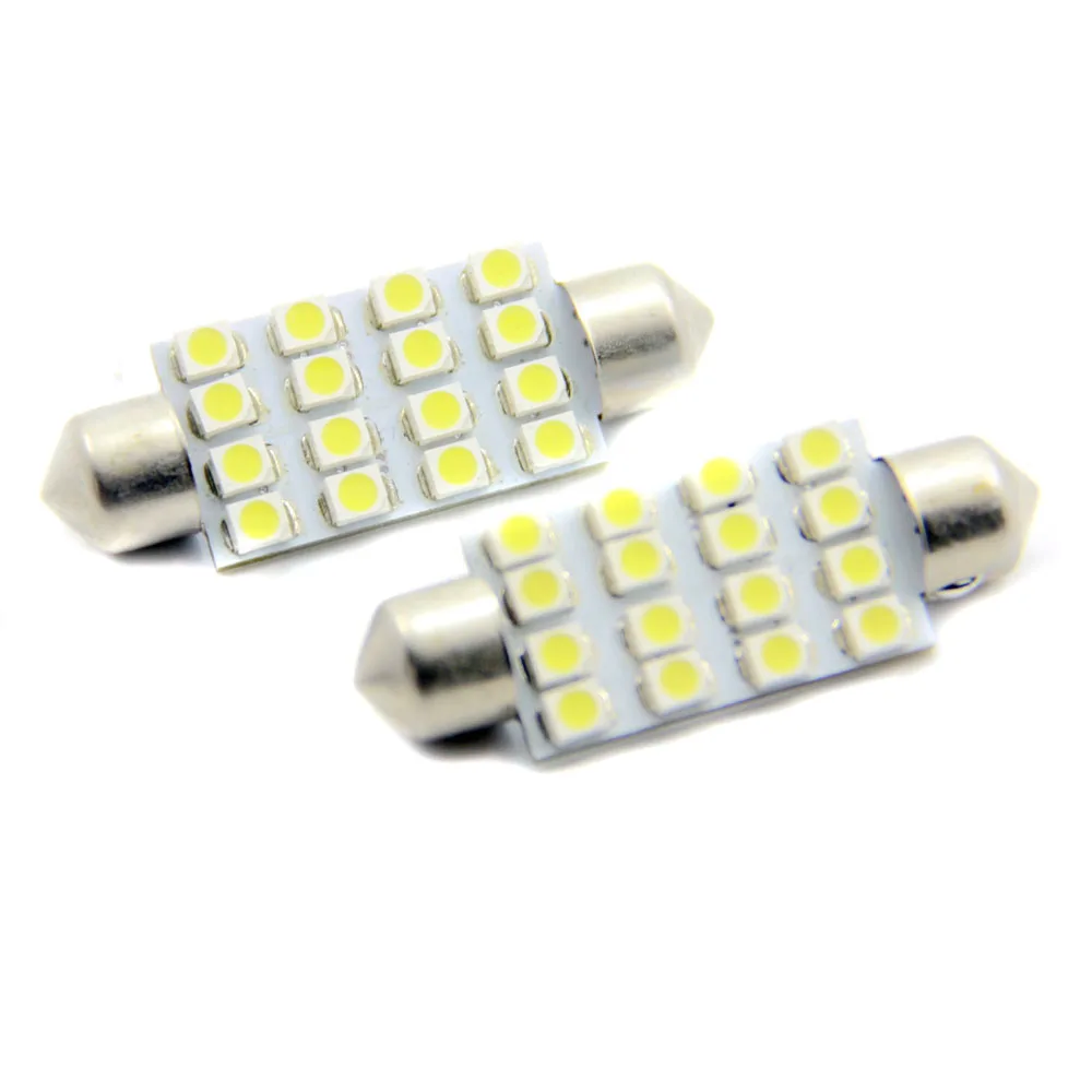 10X Xenon White 41MM 16SMD 1210 Dome Door Festoon Car Light Interior Lamp Bulb 12V Pathway Lighting | Автомобили и мотоциклы