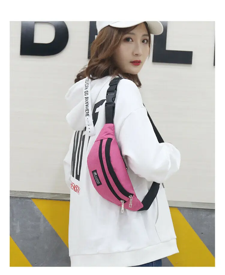 Женская поясная сумка водонепроницаемая на пояс талию дорожная молнии через