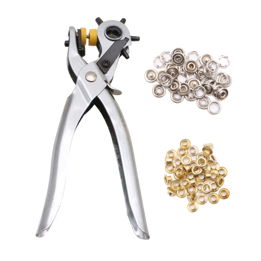 

2021 New Leather Holes Punch Pliers Tool Heavy Duty Revolving Belt Hand Pliers Eyelet use for Leather, Paper, Plastic