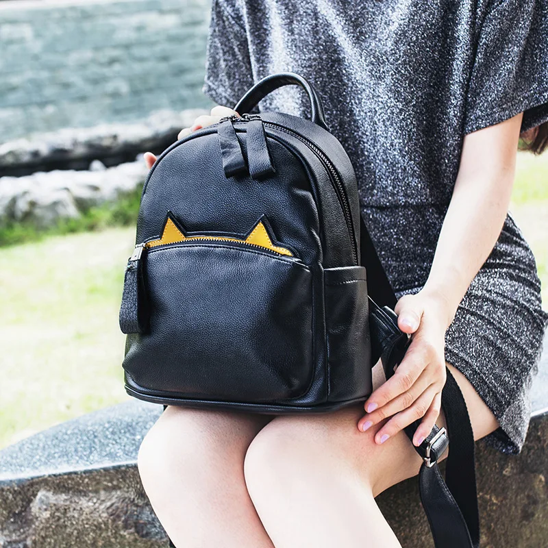 Милый рюкзак с котом школьный женский из кожи Оксфорд рюкзаки для девочек