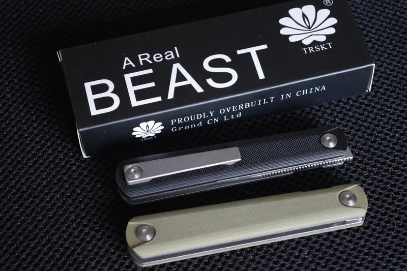 

TRSKT Flipper Folding Knife Kwaiken Camping Survival Pocket knives EDC Survival Tool ,Ball -Bearing 9Cr18mov Steel, Dropship