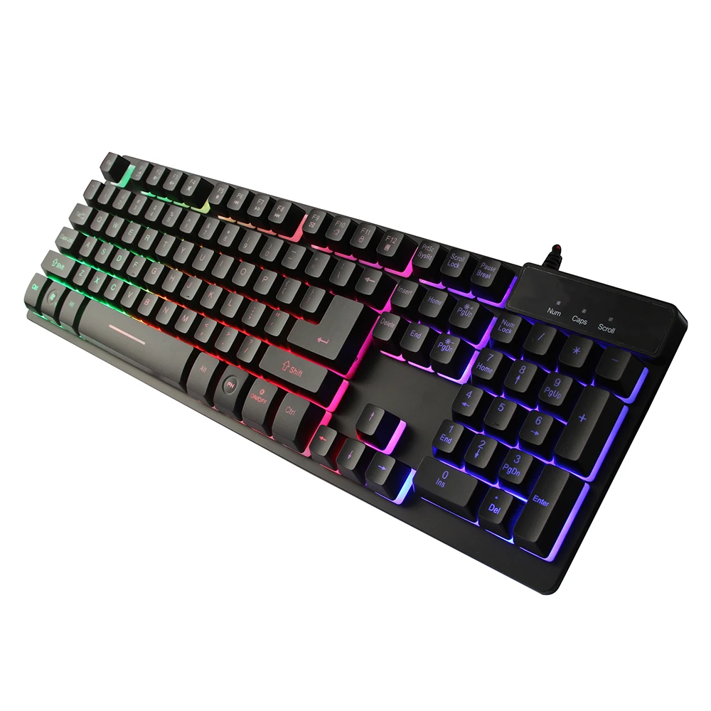 Проводная Механическая клавиатура CHYI с 104 клавишами английская раскладка RGB