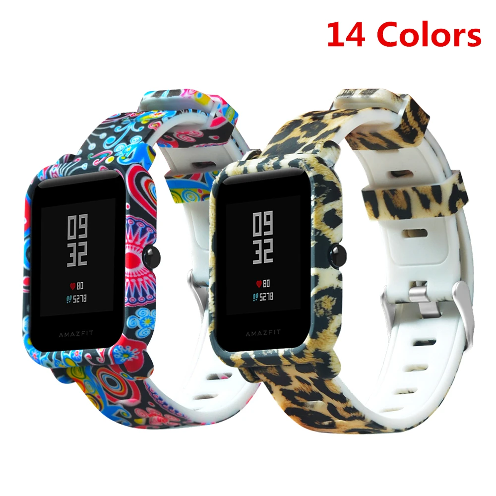 Ремешок и защитный чехол 2 в 1 для смарт часов Xiaomi Amazfit Bip ремешок из поликарбоната