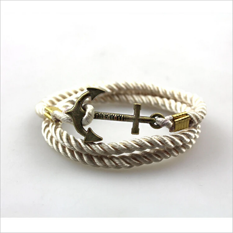 2015 New Arrival Fashion Jewelry Braided Rope Anchor Bracelet men For Women Bijoux Pulseras Mujer Pulseiras Best Friend Gift | Украшения и