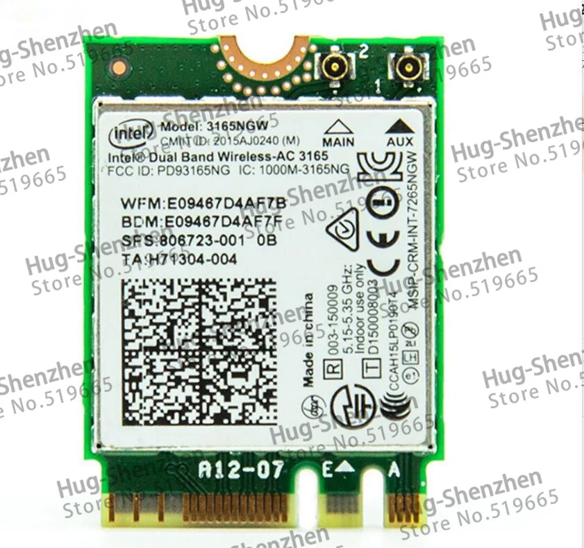 Двухдиапазонный беспроводной модуль Intel AC3165 3165NGW NGFF 433 Мбит/с Wi Fi Bluetooth 4 0