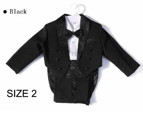 black size 2 5 шт. хлопковая детская одежда джентльмена Свадебная детская одежда детские костюмы для торжественных случаев Детская одежда для маленьких мальчиков Наборы для ухода за кожей - Цвет: black size 2