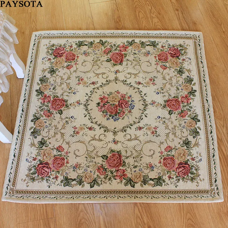 PAYSOTA European Style Square Carpet Living Room Porch Computer Chair Cushion Environmental Protection Machine Washable Rug