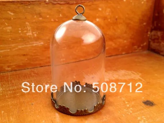 Прозрачный купол Клош стеклянная бутылка подвеска старинная бронзовая основа и