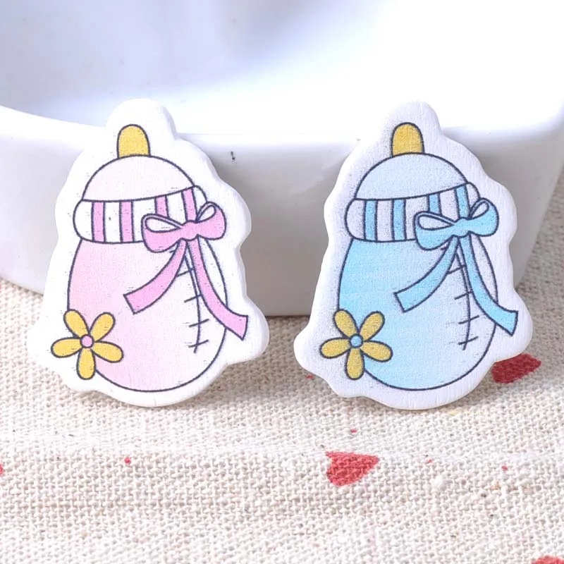 20 шт., деревянные пуговицы без отверстий, 28x35 мм