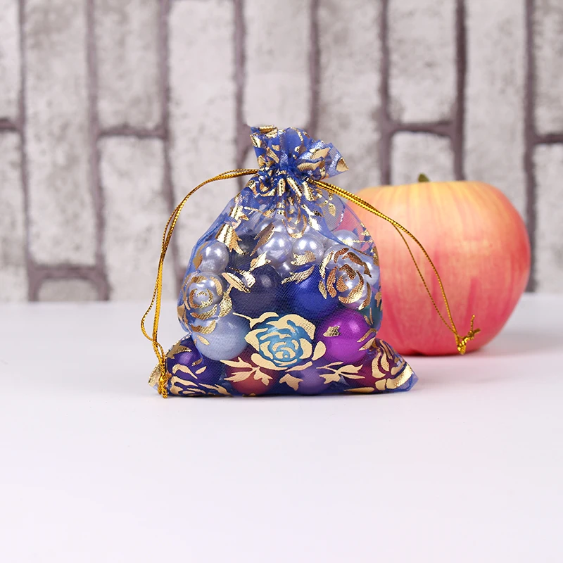 Оптовая продажа 100 шт./лот 9x12 см рождественские сумки золотого и розового цвета