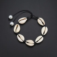 hot sale sea shell charm bracelet adjustable rope chain cowrie bracelets for women girl bohemian beach jewelry femme fine gifts