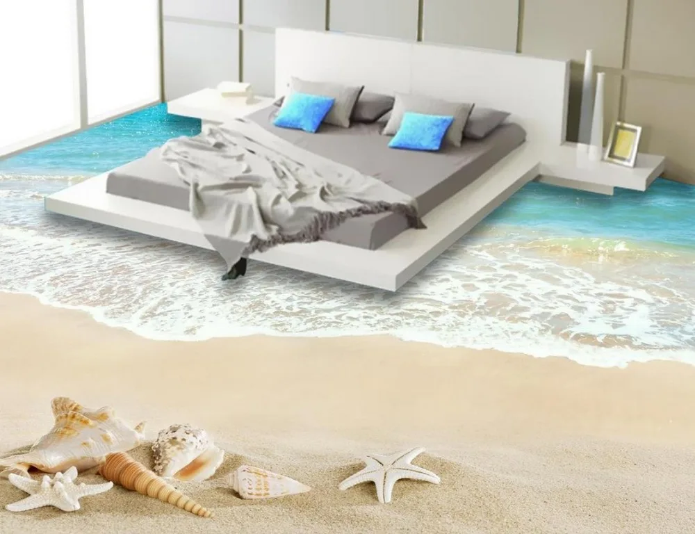 Водонепроницаемые 3d обои для пляжа настенное Фотообои|floor mural|3d flooringfloor wallpaper |