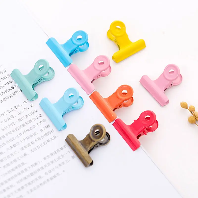 Coloffice 4PCs Colored Student Cute Test Paper Clip Bill Receipt Organizer Binding Metal Stationery Office School Supplies |