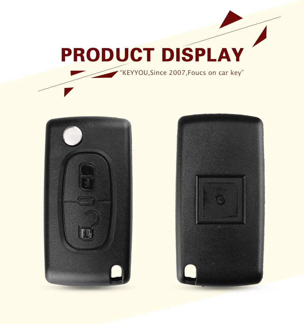 KEYYOU радиобрелока Флип складной ключи для peugeot 307 207 107 308 3008 407 407 607 Citroen C2 C3 C4 C5 C6 C8 433 МГц ID46 чип