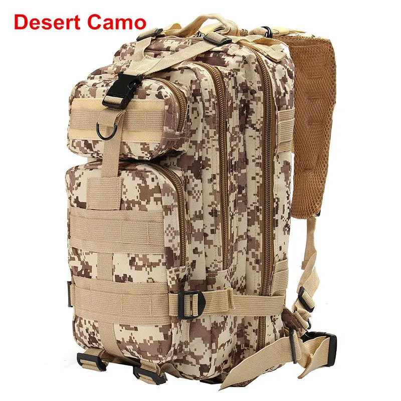 Desert Camo 30L военный тактический рюкзак, рюкзак, регулируемый, для путешествий, кемпинга, треккинга, камуфляжная сумка, для улицы, спортивная сумка, армейская сумка - Цвет: Desert Camo