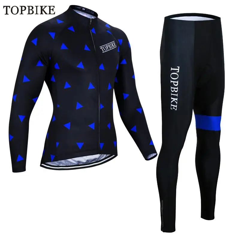 BJC-DB-0703 TOPBIKE Мужская велосипедная майка pro team, зимний теплый флисовый комплект с длинным рукавом, ropa ciclismo, велосипедный триатлон, Экипировка для мужчин - Цвет: BJC-DB-0703