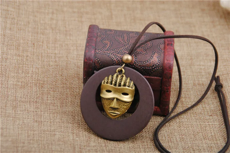 Новые модные женские винтажные круглые деревянные ожерелья и кулоны с долей Совы