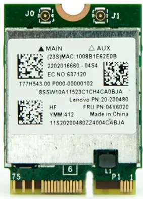 Broadcom BCM94352Z Беспроводная-AC NGFF 802.11ac 867 Мбит/с wifi Bluetooth 4,0 карта 04X6020 для IBM/lenovo Y50 Y40 Y70 B50