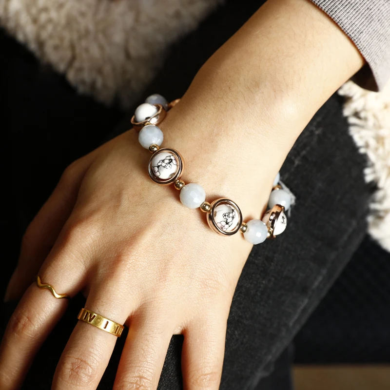 Браслет ZOSHI красочная керамика бисер из натурального камня энергии ручной работы