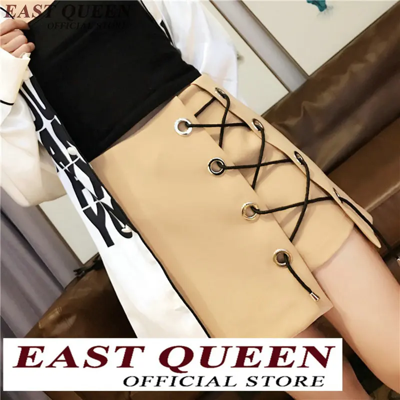 Женская короткая юбка с завышенной талией однотонная облегающая мини завязкой