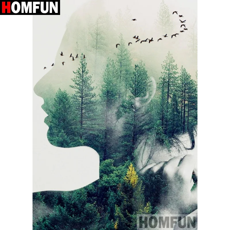 Алмазная живопись HOMFUN Лес красоты алмазная вышивка 5D сделай сам с полными