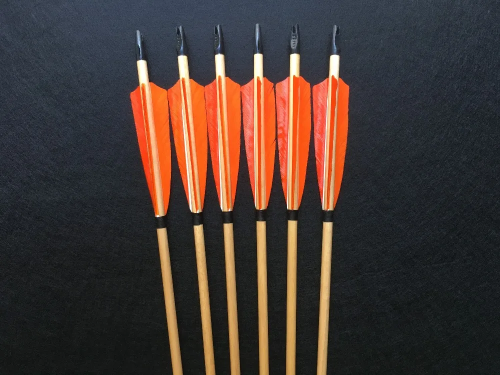6/12 шт переносная деревянная стрела турецкое перо деревянные стрелы стрельба из
