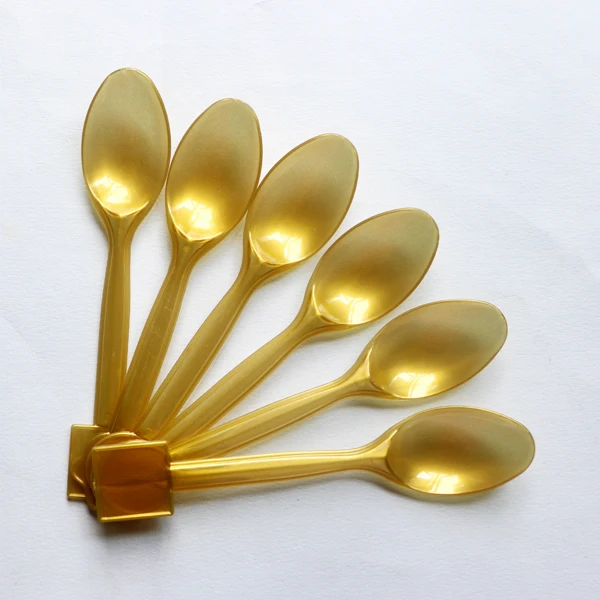 Spoon-6PCS Золотой Единорог набор одноразовой посуды наборы розовые фольгированные воздушные шары-единороги Бумажная гирлянда торт Топпер День Рождения вечерние принадлежности - Цвет: Spoon-6PCS