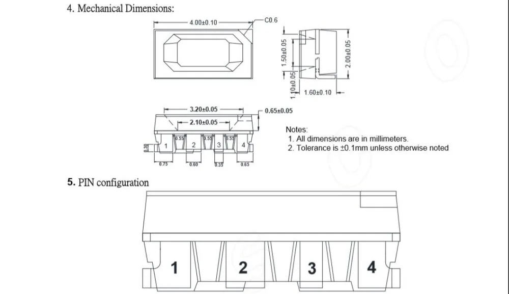 50-1500 шт. SK6812 SIDE-A 4020 WS2812B IC светодиодный чип бокового освещения SMD 4020 RGB полосы экрана 5 в индивидуально адресуемых