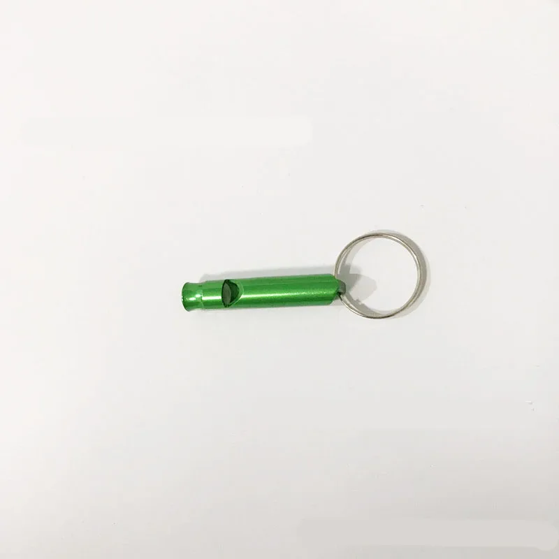green Многофункциональный алюминиевый брелок для аварийного выживания, мини-свисток на цепочке, портативный для кемпинга, походов, спорта на открытом воздухе - Цвет: green