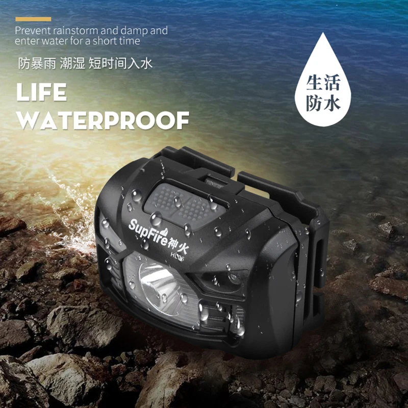 Supfire HL06 налобный фонарь CREE R5 950 лм USB Перезаряжаемый светодиодный инфракрасный налобный фонарь для ночной рыбалки с батареей