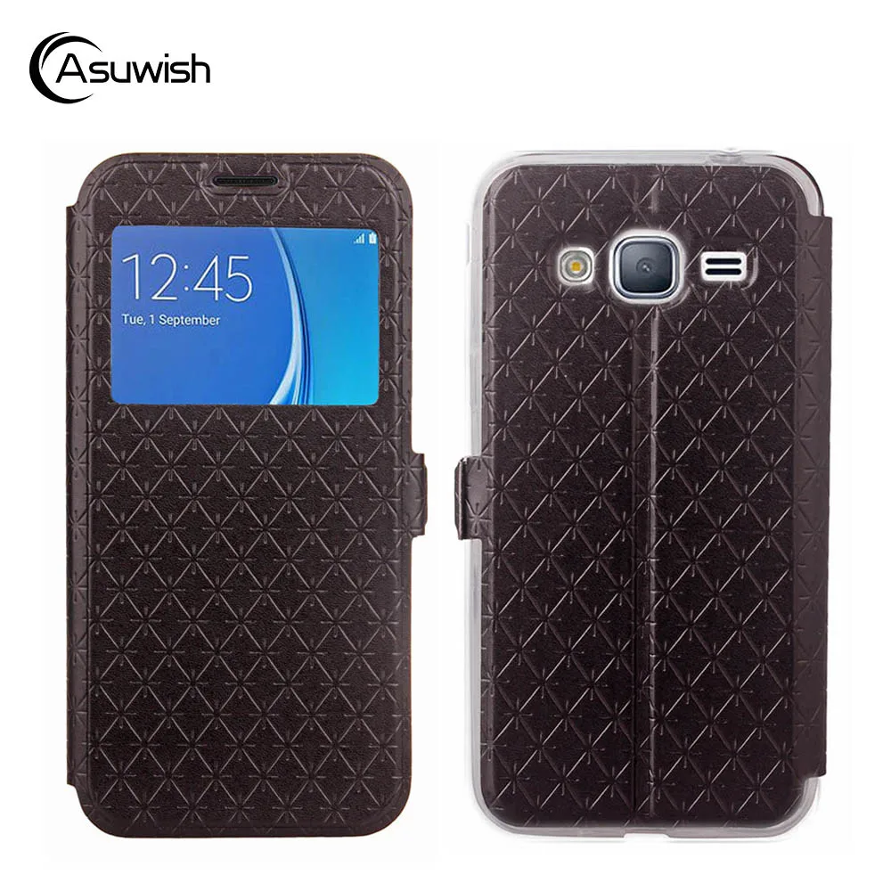 Asuwish кожаный чехол книжка для Samsung Galaxy J3 J5 2016 GalaxyJ3 J 3 5 16 SM J320 J320F J510 J510F