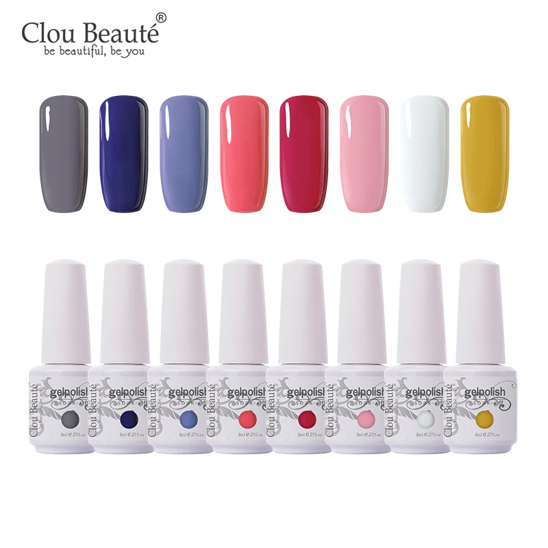 Clou Beaute 8 мл набор гель-лаков для ногтей подарок Гель-лак Полупостоянный Светодиодный УФ-лак Гибридный гвоздь блеск впитываемый Гель-лак для ногтей - Цвет: ZH16