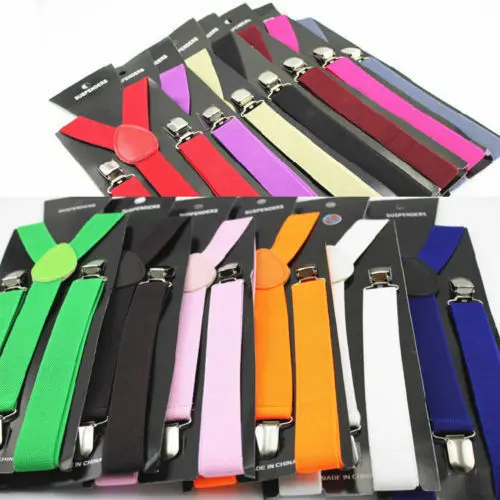 8 видов цветов эластичные кожаные подтяжки для мужчин с 3 зажимами винтажные и