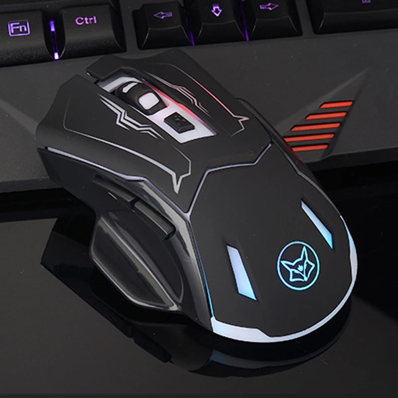 Q5 2 4 GHz Беспроводная Бесшумная перезаряжаемая мышь Smart Sleep LED с подсветкой USB