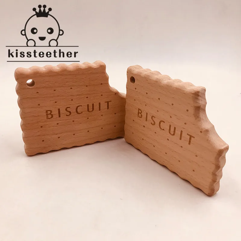 Детское печенье деревянное Прорезыватель для зубов Бисквитное натуральный