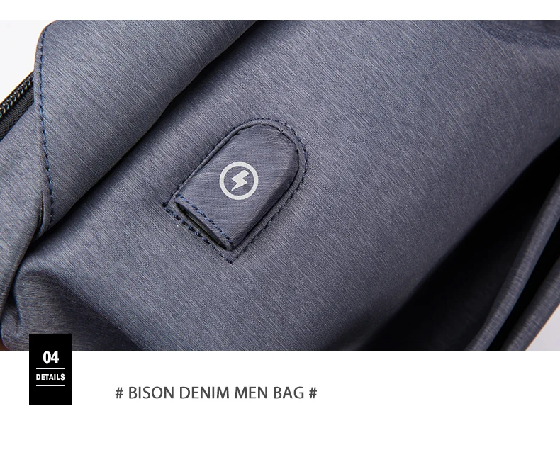 BISON DENIM мужской рюкзак для 15,6 дюймов, рюкзак для ноутбука, USB, Большой Вместительный модный рюкзак для подростков, рюкзак N2794