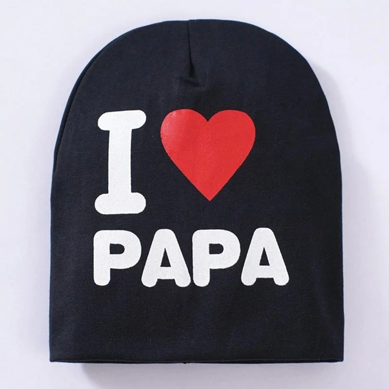 2018 весна осень I lOVE PAPA MAMA вязаная теплая хлопковая шапка детская зимняя реквизит