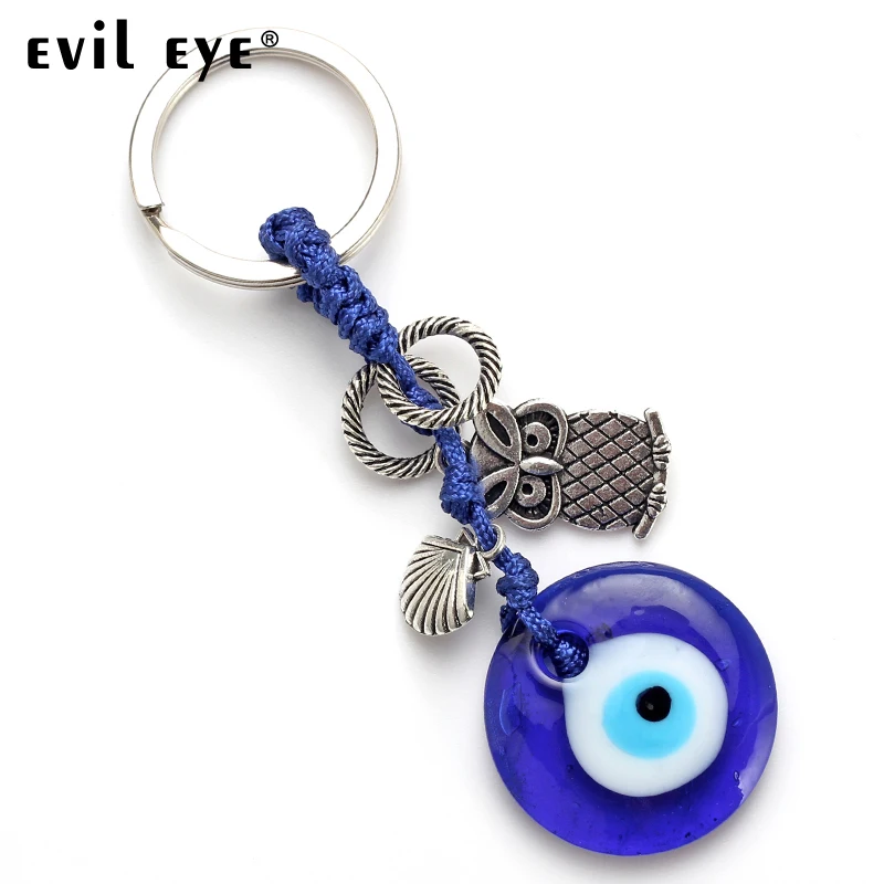 С клипсами Дурной глаз мода сплав сова Форма Шарм автомобильный брелок для