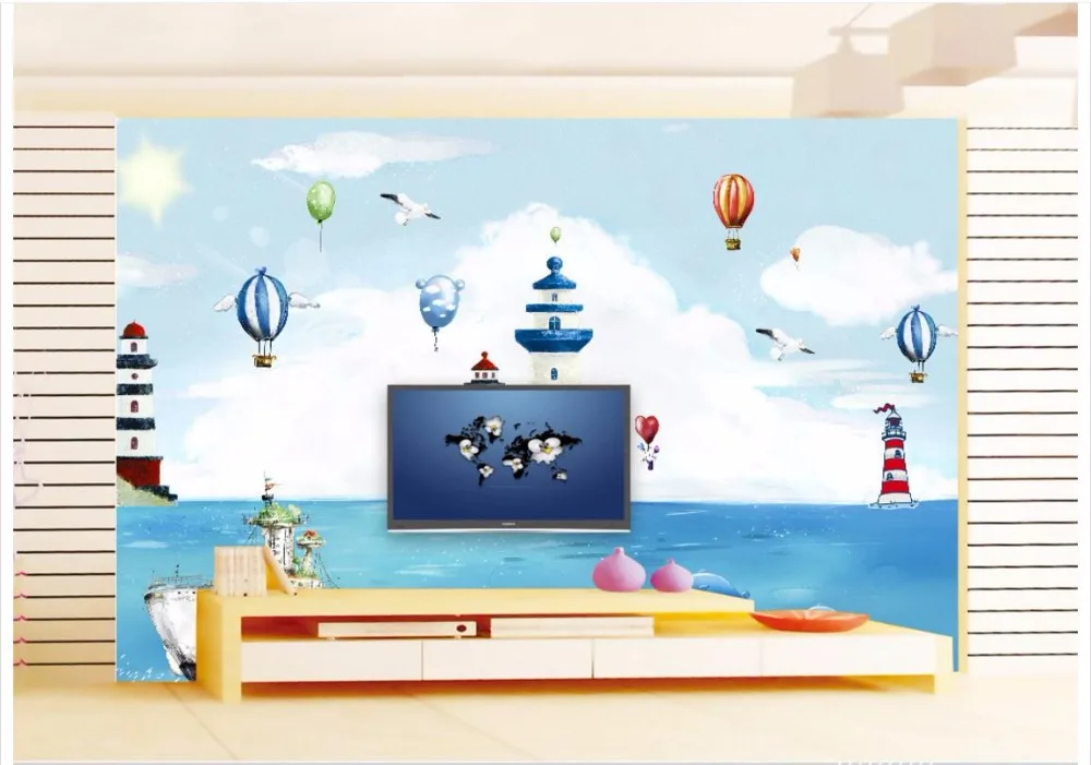 Пользовательские 3d фото обои настенные фрески Средиземноморский Маяк воздушный