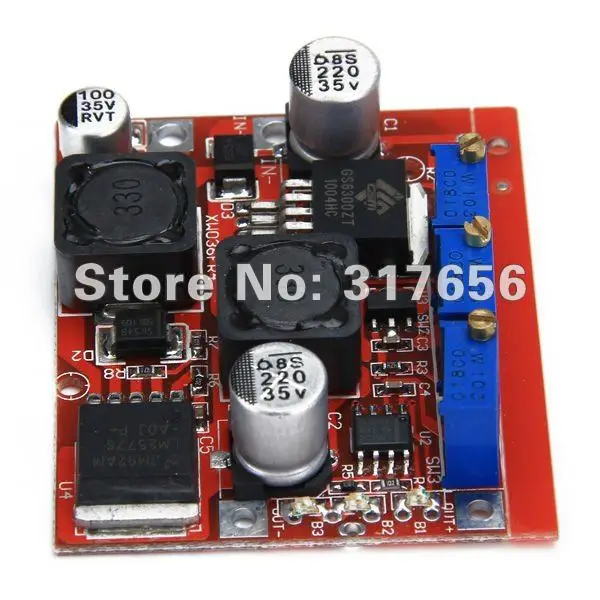 DC Auto Boost Buck Converter LM2596 LM2577 4-35V to 1.25-25V 4A Step up / step down voltage Module Regulator with CC CV Charging |