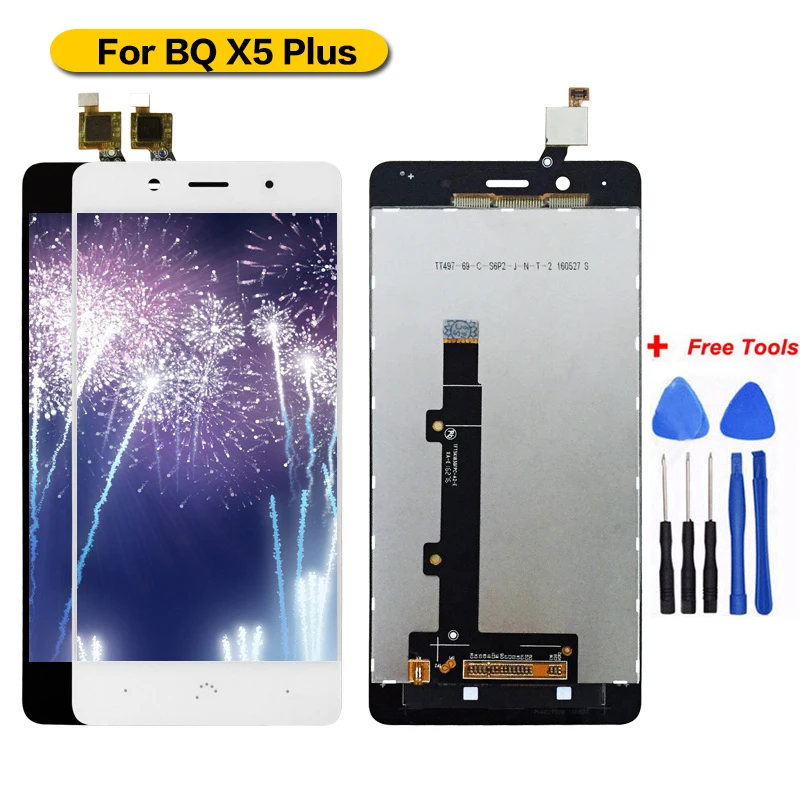 Для BQ X5 Plus ЖК-дисплей и сенсорный экран 100% протестирован для Aquaris с рамкой
