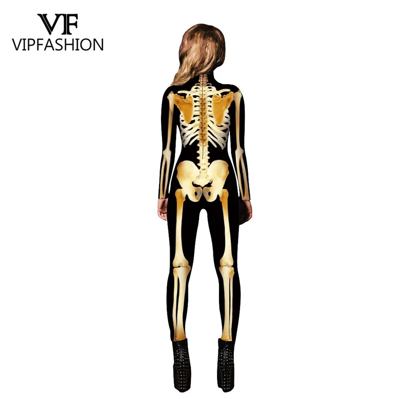 VIP новые модные кладбище косплей на Хеллоуин костюм для женщин 3D &quotскелетная&quot