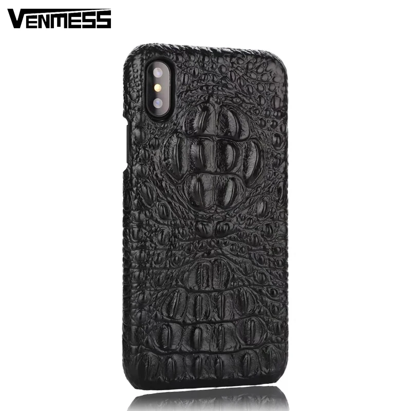 Высокое качество Роскошный головы крокодила Подлинная Кожаный чехол для iPhone х